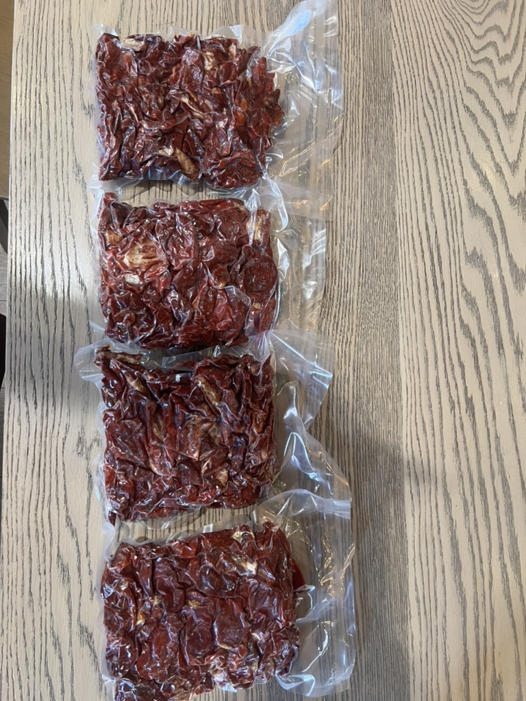 Dried tomatoes in sealed export packaging