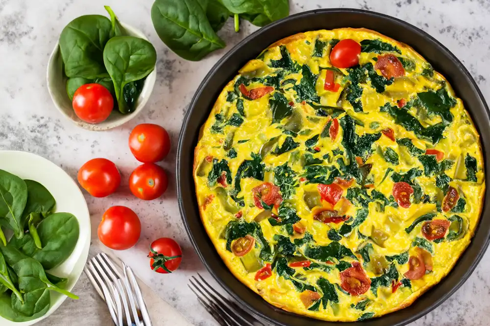 Spinach Artichoke Sheet Pan Frittata